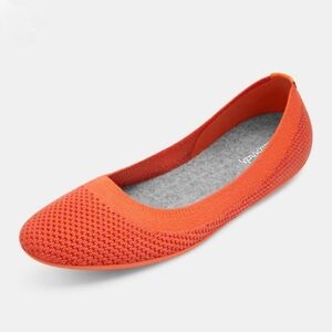 ALLBIRDS Tree Breezer Women's Flats Ballet Shoes Orange Size 7.5 NEW